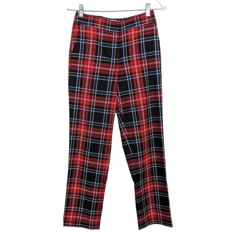 Draper‎ James RSVP women's straight red plaid pants size XS